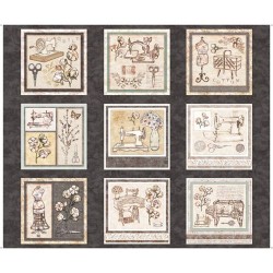 Sewing Patches Panel (90cm) - CHARCOAL