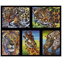 Mosaic Animals Panel (90cm) - BLACK