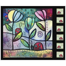 Painterly Garden Picture Patches (90cm) - BLACK