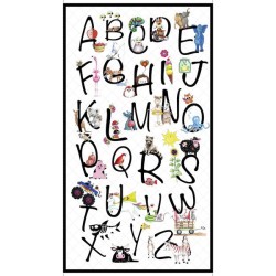 Panel - Alphabet Soup 60cm  - WHITE