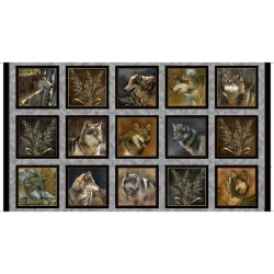 Panel - Wolf Picture Patches 60cm - GRAY