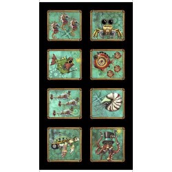 Panel - Steampunk Aquatic Patch 60cm - BLACK