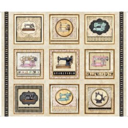 Panel - Sewing Patches 90cm - CREAM