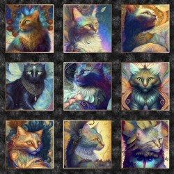 Lg. Cat Picture Patches Panel 90cm - MULTI