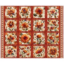 Flower Blocks-small Panel 90cm - CRIMSON