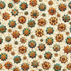 Flower Medallion Toss - TAN