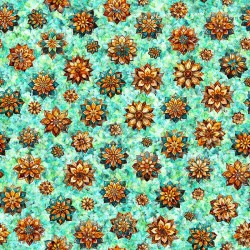 Flower Medallion Toss - TURQUOISE