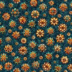 Flower Medallion Toss - DK TEAL