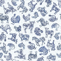 Tossed Farm Animals - PALE BLUE