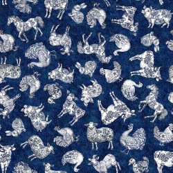 Tossed Farm Animals - NAVY