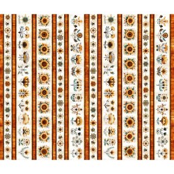 Flower Border Stripe - BRUNT ORANGE