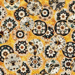 Flower & Bee Circles - ORANGE
