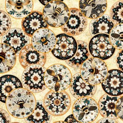 Flower & Bee Circles - BUTTERCREAM