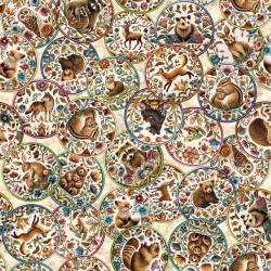 Embroidered Woodland Patches - CREAM