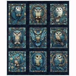 Owl Block Panel 90cm - MIDNIGHT