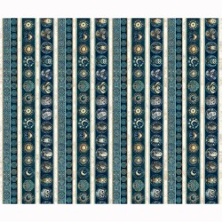 Owl Border Stripe - CREAM/TEAL