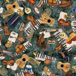 Musical Instruments Toss - TEAL