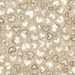 Heart Toss (Flannel) - Tan