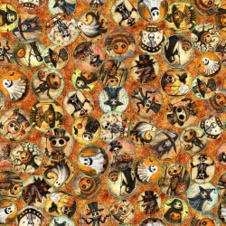 Spooky Character Tondos - ORANGE