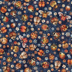 Ladybugs & Bees - NAVY