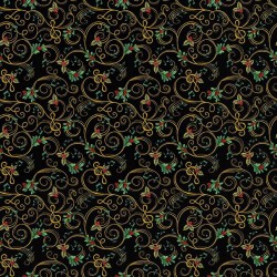 Scroll & Floral - BLACK