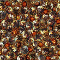 Halloween Stained Glass Circle - BURNT ORANGE