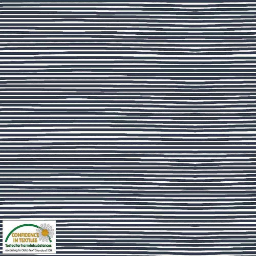 Avalana Jersey 160cm Wide Thin Stripes - BLUE