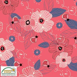 Avalana Jersey 160cm Wide Flowers - PINK