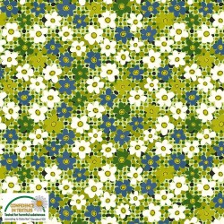 Avalana Jersey 160cm Wide Small Flowers - GREEN