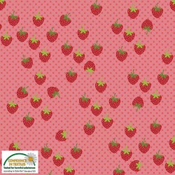 Avalana Jersey 160cm Wide Strawberries - RED