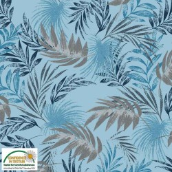 Avalana Jersey 160cm Wide Leaves - BLUE