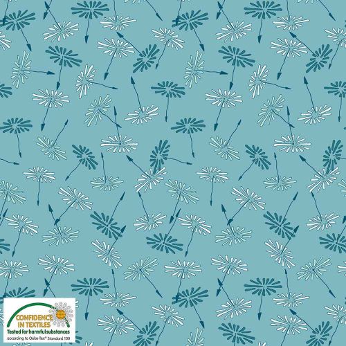 Avalana Jersey 160cm Wide Daisies - BLUE