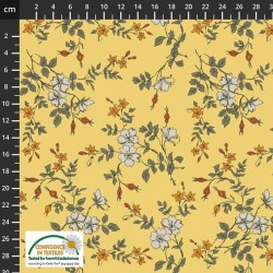 Avalana Jersey 160cm Wide Flower Branches - YELLOW