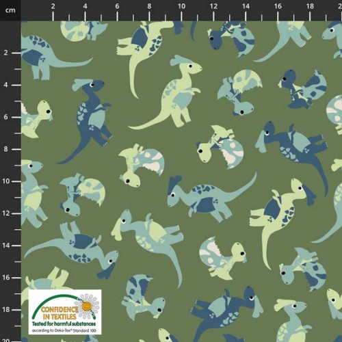 Tossed Baby Dinosaurs - DK GREEN