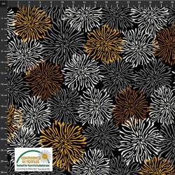 Large Abstract Flowers - BLACK