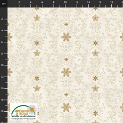 Small Flowers and Snowflakes - WHITE/GOLD