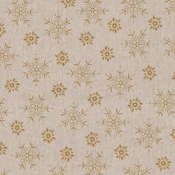 Snow Flakes-Linen/Cotton 55/45 (1.5m w) -GOLD