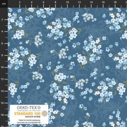Flowers vintage pattern - BLUE/WHITE/GREEN