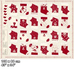 Stocking Advent Calendar Panel 108 x 86cm - RED/WHITE