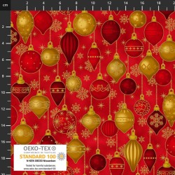 Ornaments, Stars & Snowflakes (metallic) - RED/GOLD