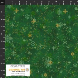 Stars & Snowflakes (metallic) - GREEN/GOLD