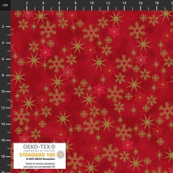 Stars & Snowflakes (metallic) - RED/GOLD