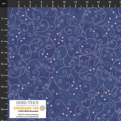 Stars & Swirls (metallic) - DARK BLUE/SILVER