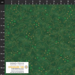 Stars & Swirls (metallic) - DARK GREEN/GOLD