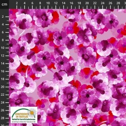 Avalana Sweat Knit (60" wide) Flowers - PURPLE