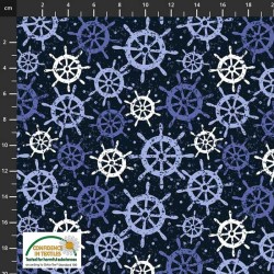 Avalana Jersey Knit (60" wide) Ships Wheel - NAVY