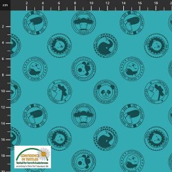 Avalana Jersey Knit (60" wide) Stamps- BLUE