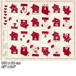 Xmas - Stocking Advent Calendar Panel 108 x 86cm - RED/WHITE