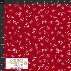 Xmas - Snowflakes, Holly - RED/WHITE