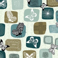 Butterflies & Patchwork - TEAL